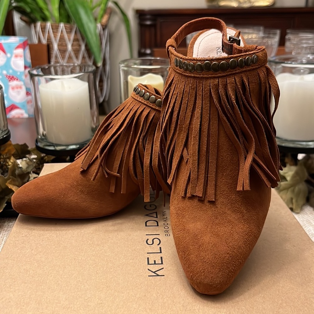 Kelsi Dagger Brooklyn Ilona suede bootie with fringe